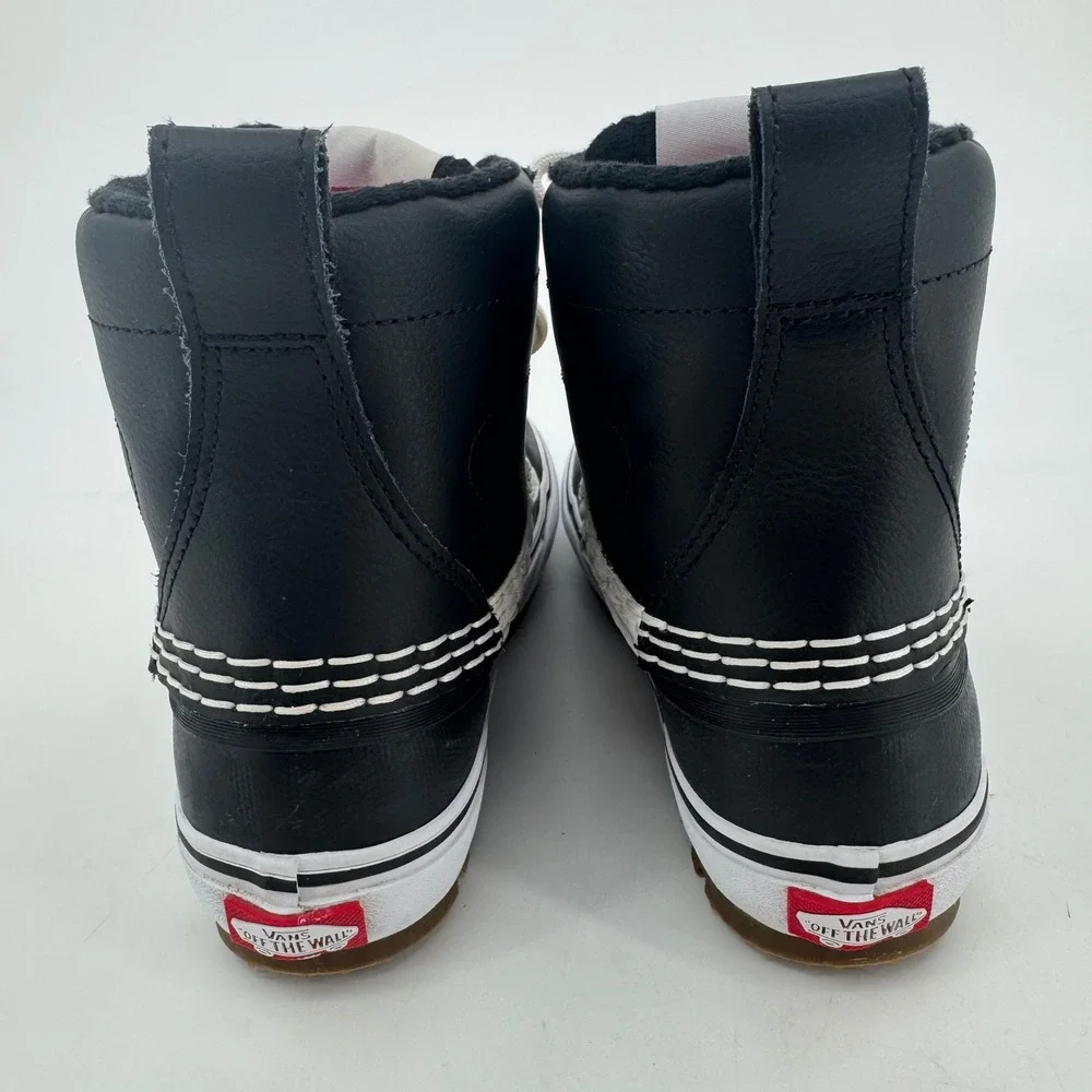 Vans Standard Mid Snow MTE Mens 7 Black White Waterproof Winter Boots Leather